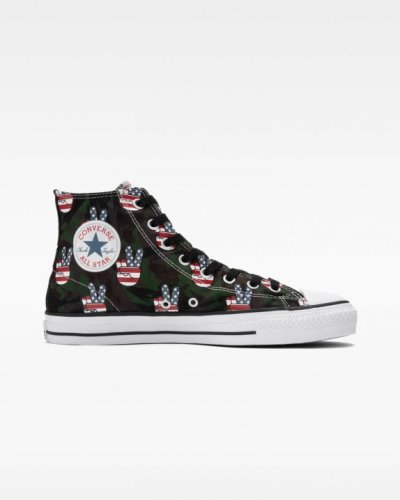 Converse CONS Chuck Taylor All Star Pro Camo Peace Høye Sko Dame, Grønn NO-978582