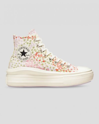 Converse Chuck Taylor All Star Move Things To Grow Platform Sko Dame, Hvite / Multicolor NO-527205