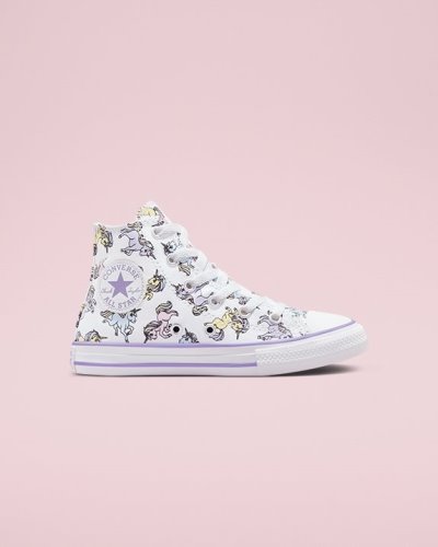 Converse Chuck Taylor All Star Unicorns Junior Høye Sko Barn, Hvite NO-942105