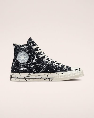 Converse Chuck 70 Paint Splatter Høye Sko Herre, Svart NO-563789